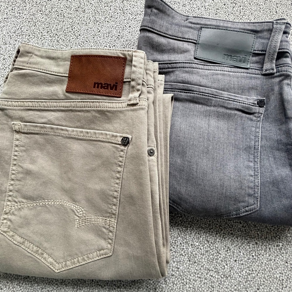 Mavi Zach Straight Leg Pants Mens 34/30 Tan Gray Bundle Minimalist Normcore